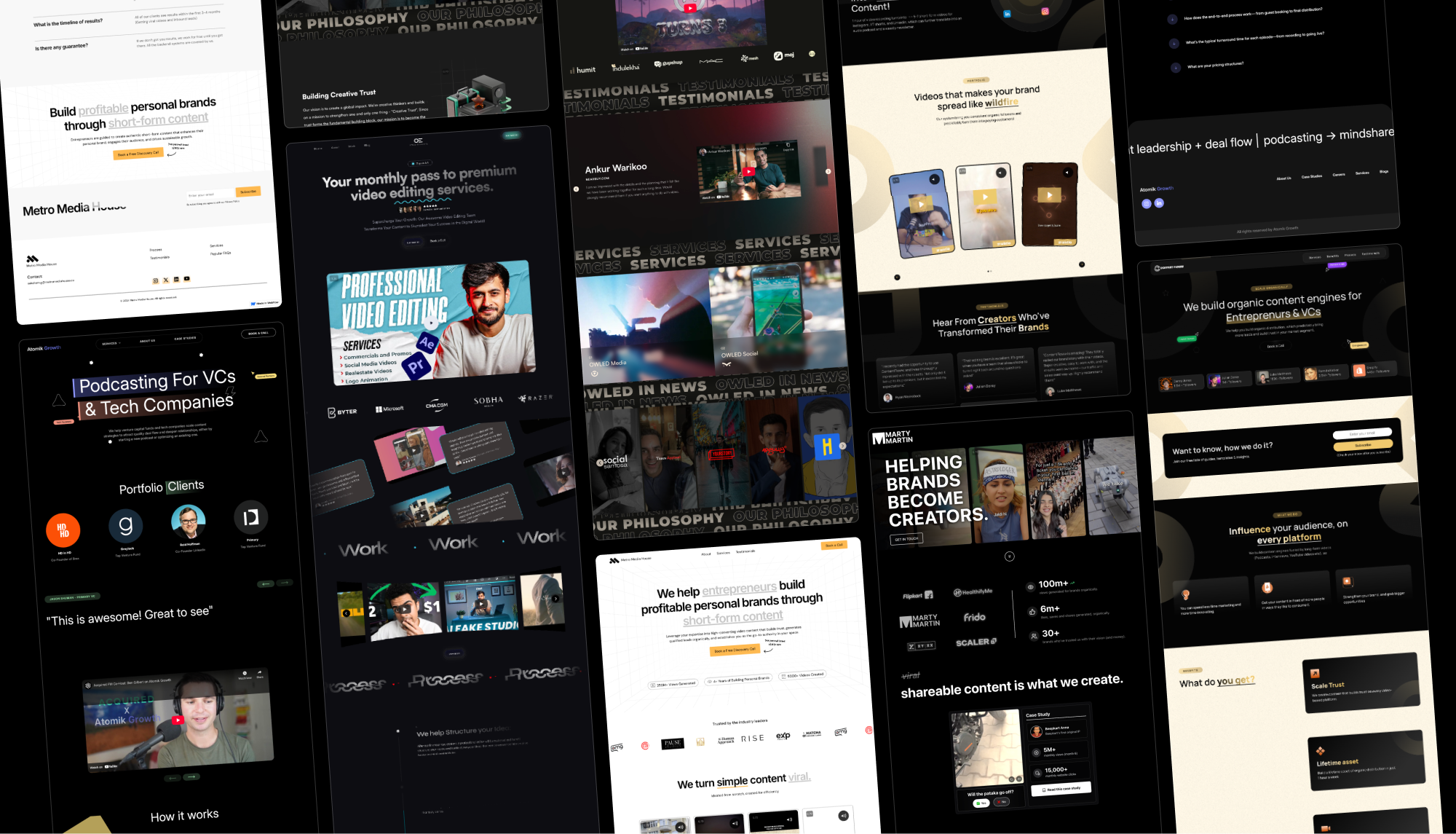 Media Production website design